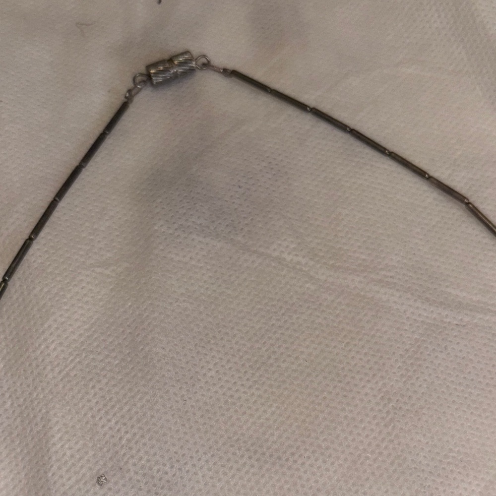 Chic Black and Silver Beaded Necklace - Picture 3 of 4